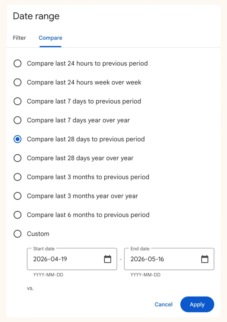 data perbandingan di GSC